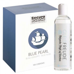 Secura Kondome "Blue Pearl" (100 Stück) + Gleitgel (250ml)