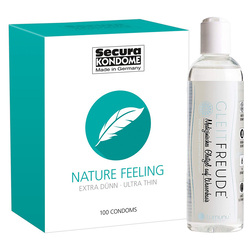 Secura Kondome "Nature Feeling" (100 Stück) + Gleitgel (250ml)