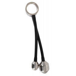 Metall-Penisring mit 2 Plug-Gewichten