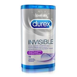 Durex Invisible Extra Lubricated Kondome (10 Stück)